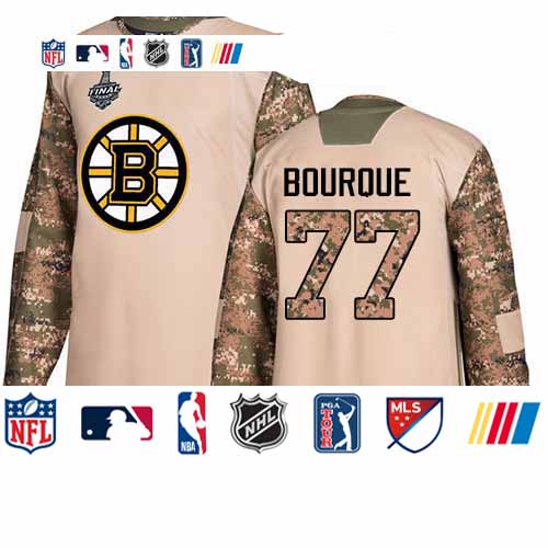 Personalized Bruins #77 Ray Bourque Camo Authentic 2017 Veterans Day Stanley Cup Final Bound Youth Stitched Hockey Jersey