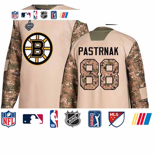 Personalized Bruins #88 David Pastrnak Camo Authentic 2017 Veterans Day Stanley Cup Final Bound Youth Stitched Hockey Jersey