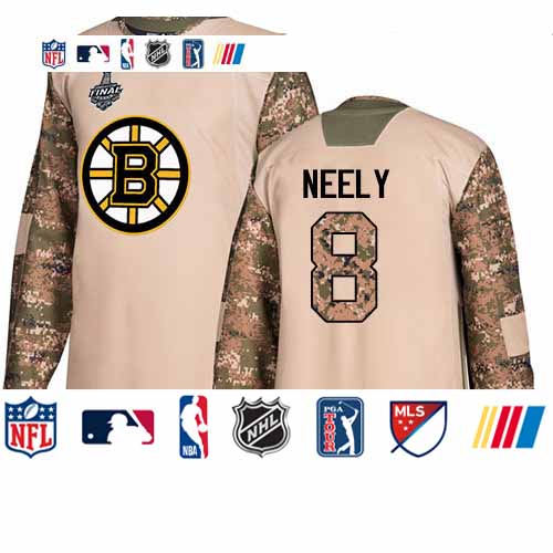 Personalized Bruins #8 Cam Neely Camo Authentic 2017 Veterans Day Stanley Cup Final Bound Youth Stitched Hockey Jersey