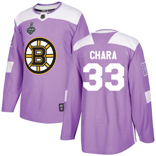 Personalized Bruins #33 Zdeno Chara Purple Authentic Fights Cancer Stanley Cup Final Bound Youth Stitched Hockey Jersey