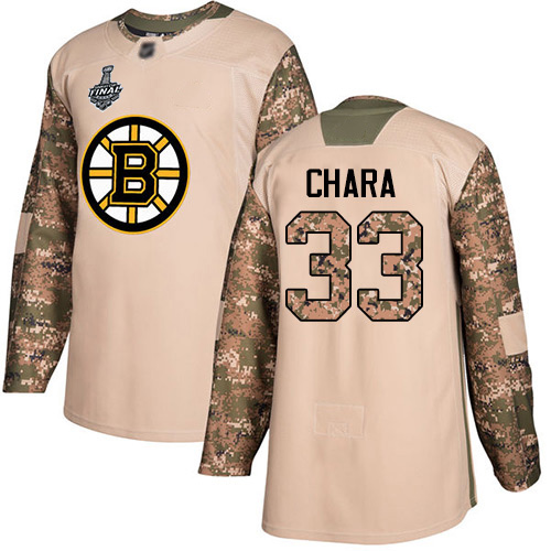 Personalized Bruins #33 Zdeno Chara Camo Authentic 2017 Veterans Day Stanley Cup Final Bound Youth Stitched Hockey Jersey