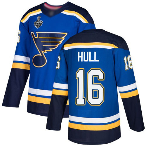 Personalized Blues #16 Brett Hull Blue Home Authentic Stanley Cup Final Bound Stitched Youth Hockey Jersey