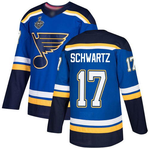 Personalized Blues #17 Jaden Schwartz Blue Home Authentic Stanley Cup Final Bound Stitched Youth Hockey Jersey