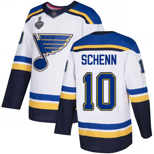 Personalized Blues #10 Brayden Schenn White Road Authentic Stanley Cup Final Bound Stitched Youth Hockey Jersey