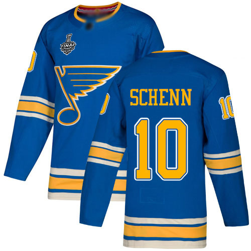 Personalized Blues #10 Brayden Schenn Blue Alternate Authentic Stanley Cup Final Bound Stitched Youth Hockey Jersey