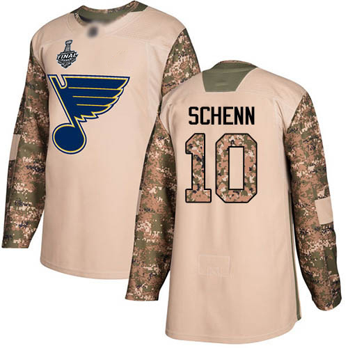 Personalized Blues #10 Brayden Schenn Camo Authentic 2017 Veterans Day Stanley Cup Final Bound Stitched Youth Hockey Jersey