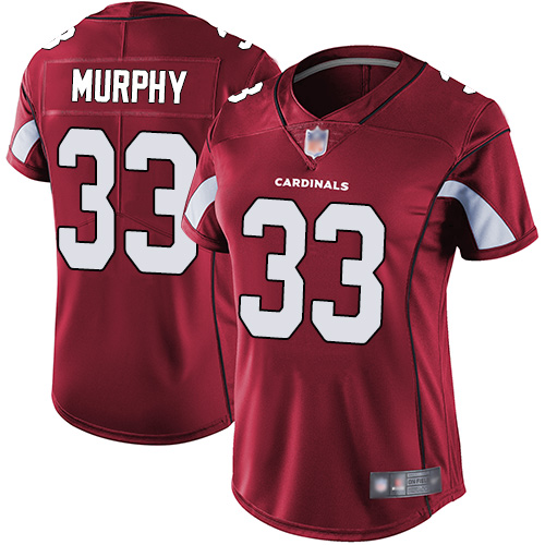 Personalized Cardinals #33 Byron Murphy Red Team Color Women’s Stitched Football Untouchable Limited Jersey