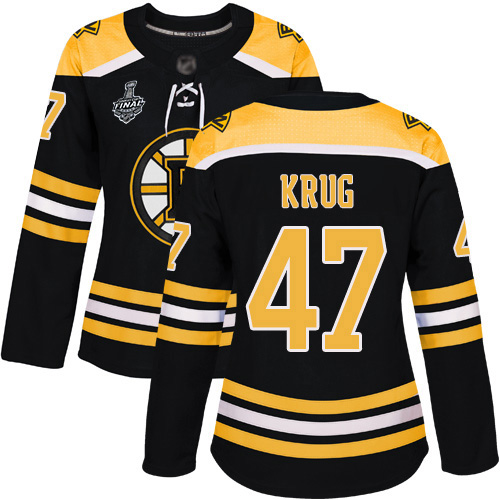 Personalized Bruins #47 Torey Krug Black Home Authentic Stanley Cup Final Bound Women’s Stitched Hockey Jersey