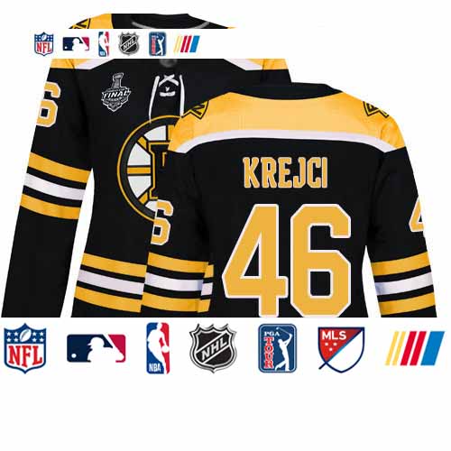 Personalized Bruins #46 David Krejci Black Home Authentic Stanley Cup Final Bound Women’s Stitched Hockey Jersey