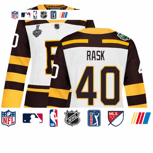 Personalized Bruins #40 Tuukka Rask White Authentic 2019 Winter Classic Stanley Cup Final Bound Women’s Stitched Hockey Jersey