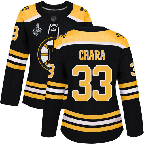 Personalized Bruins #33 Zdeno Chara Black Home Authentic Stanley Cup Final Bound Women’s Stitched Hockey Jersey