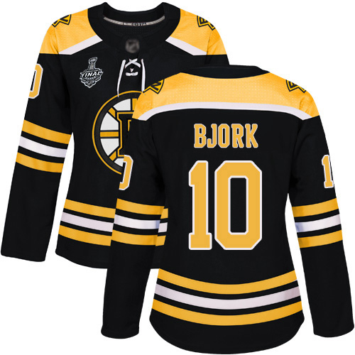 Personalized Bruins #10 Anders Bjork Black Home Authentic Stanley Cup Final Bound Women’s Stitched Hockey Jersey