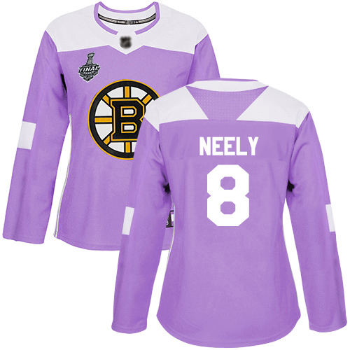 Personalized Bruins #8 Cam Neely Purple Authentic Fights Cancer Stanley Cup Final Bound Women’s Stitched Hockey Jersey