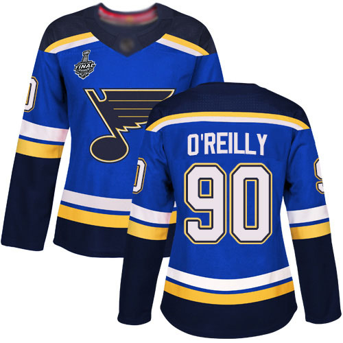 Personalized Blues #90 Ryan O’Reilly Blue Home Authentic Stanley Cup Final Bound Women’s Stitched Hockey Jersey