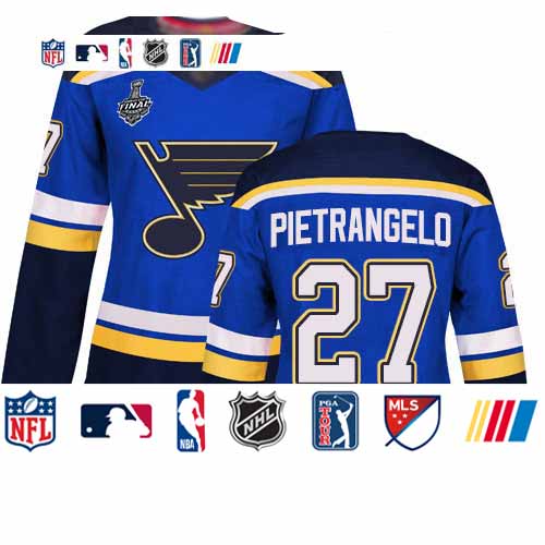 Personalized Blues #27 Alex Pietrangelo Blue Home Authentic Stanley Cup Final Bound Women’s Stitched Hockey Jersey