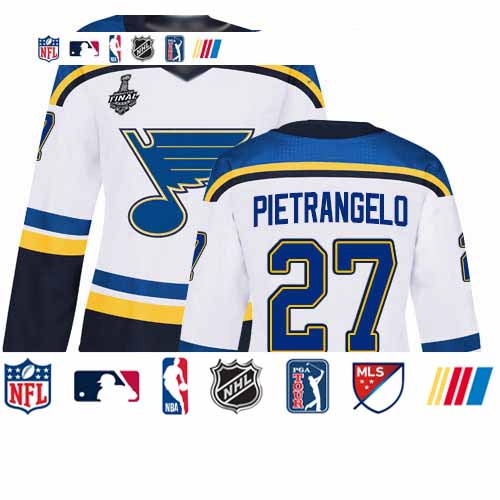 Personalized Blues #27 Alex Pietrangelo White Road Authentic Stanley Cup Final Bound Women’s Stitched Hockey Jersey