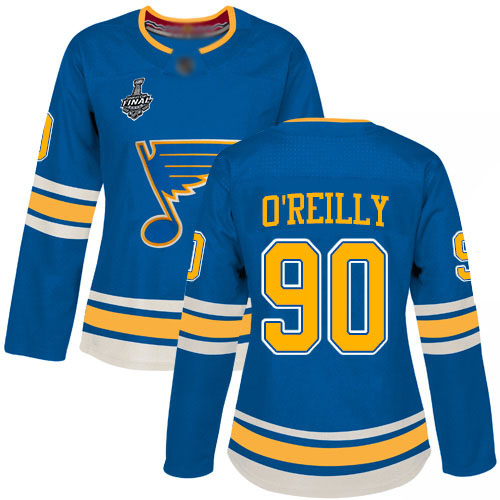 Personalized Blues #90 Ryan O’Reilly Blue Alternate Authentic Stanley Cup Final Bound Women’s Stitched Hockey Jersey