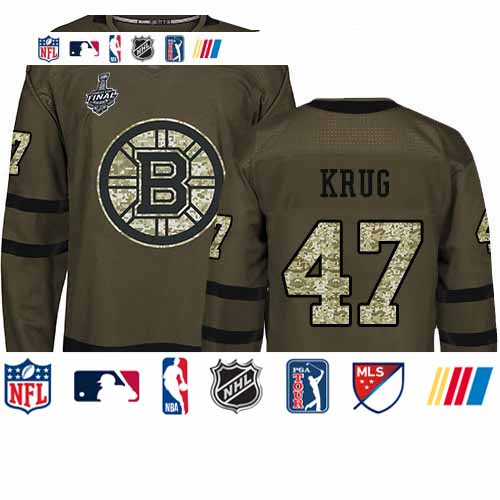 Personalized Bruins #47 Torey Krug Green Salute to Service Stanley Cup Final Bound Stitched Hockey Jersey