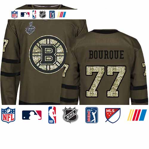 Personalized Bruins #77 Ray Bourque Green Salute to Service Stanley Cup Final Bound Stitched Hockey Jersey
