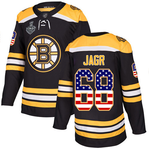 Personalized Bruins #68 Jaromir Jagr Black Home Authentic USA Flag Stanley Cup Final Bound Stitched Hockey Jersey