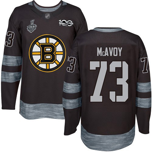 Personalized Bruins #73 Charlie McAvoy Black 1917-2017 100th Anniversary Stanley Cup Final Bound Stitched Hockey Jersey
