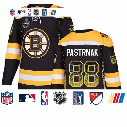 Personalized Bruins #88 David Pastrnak Black Home Authentic Drift Fashion Stanley Cup Final Bound Stitched Hockey Jersey
