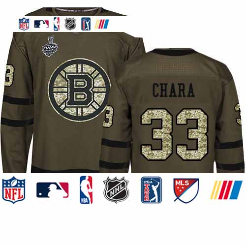 Personalized Bruins #33 Zdeno Chara Green Salute to Service Stanley Cup Final Bound Stitched Hockey Jersey