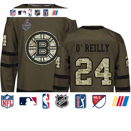 Personalized Bruins #24 Terry O’Reilly Green Salute to Service Stanley Cup Final Bound Stitched Hockey Jersey