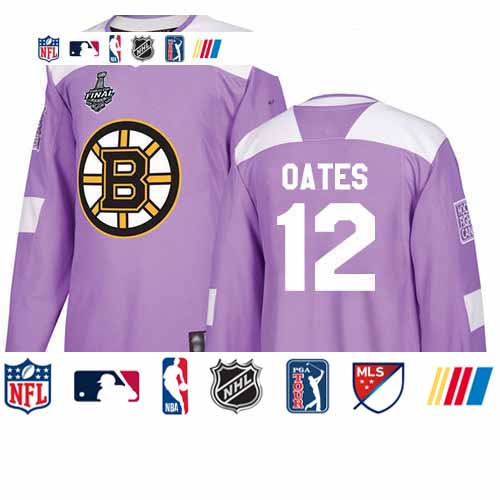 Personalized Bruins #12 Adam Oates Purple Authentic Fights Cancer Stanley Cup Final Bound Stitched Hockey Jersey