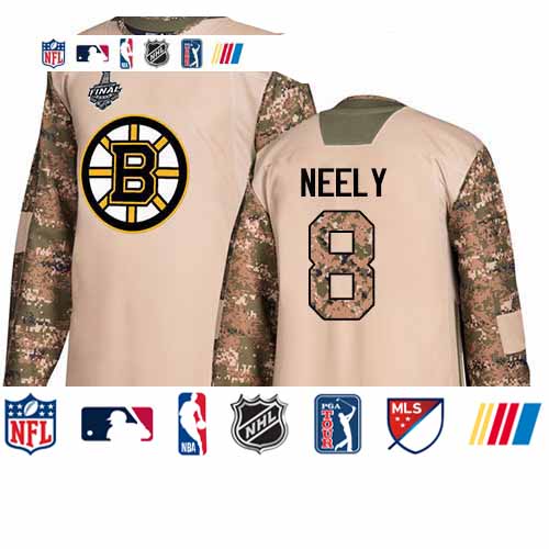 Personalized Bruins #8 Cam Neely Camo Authentic 2017 Veterans Day Stanley Cup Final Bound Stitched Hockey Jersey