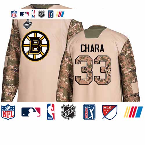Personalized Bruins #33 Zdeno Chara Camo Authentic 2017 Veterans Day Stanley Cup Final Bound Stitched Hockey Jersey