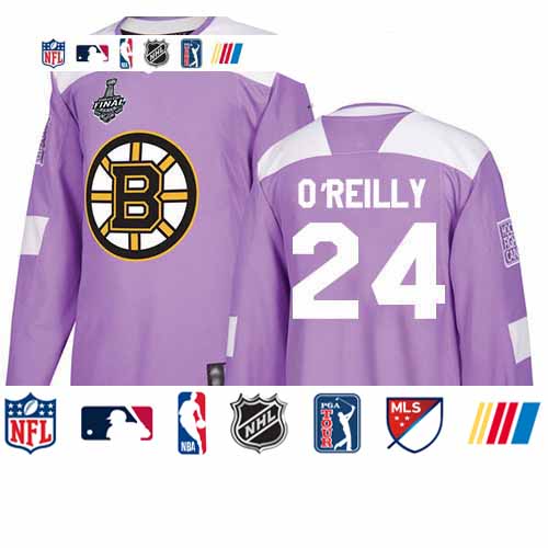 Personalized Bruins #24 Terry O’Reilly Purple Authentic Fights Cancer Stanley Cup Final Bound Stitched Hockey Jersey