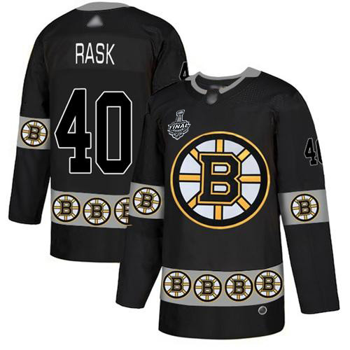 Personalized Bruins #40 Tuukka Rask Black Authentic Team Logo Fashion Stanley Cup Final Bound Stitched Hockey Jersey