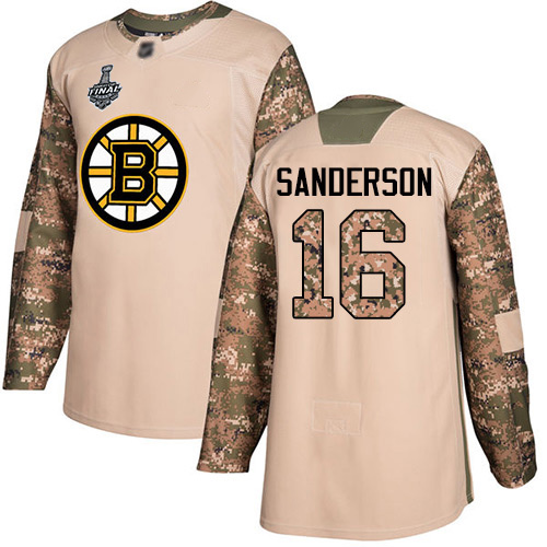 Personalized Bruins #16 Derek Sanderson Camo Authentic 2017 Veterans Day Stanley Cup Final Bound Stitched Hockey Jersey