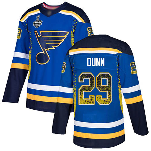 Personalized Blues #29 Vince Dunn Blue Home Authentic Drift Fashion Stanley Cup Final Bound Stitched Hockey Jersey