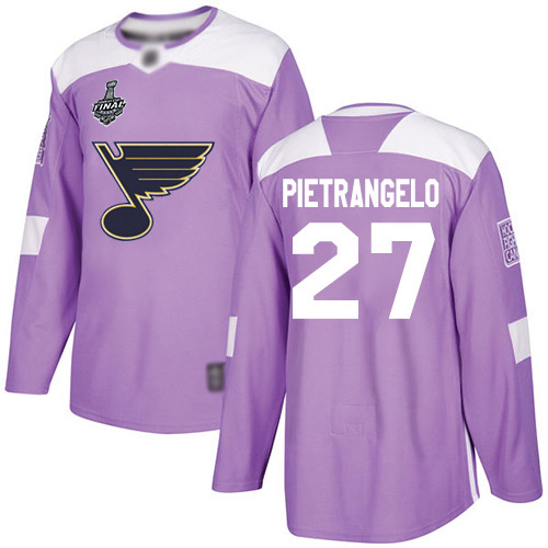 Personalized Blues #27 Alex Pietrangelo Purple Authentic Fights Cancer Stanley Cup Final Bound Stitched Hockey Jersey
