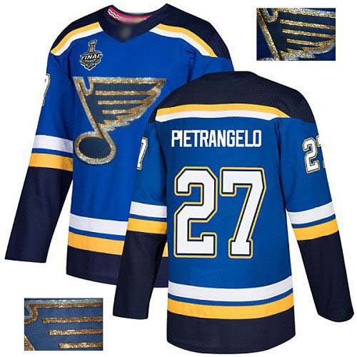 Personalized Blues #27 Alex Pietrangelo Blue Home Authentic Fashion Gold Stanley Cup Final Bound Stitched Hockey Jersey