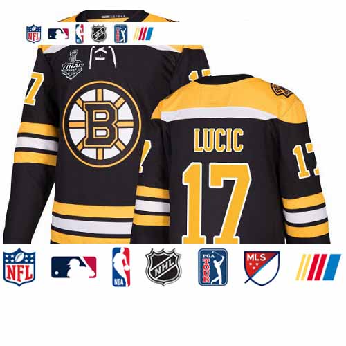 Personalized Bruins #17 Milan Lucic Black Home Authentic Stanley Cup Final Bound Stitched Hockey Jersey