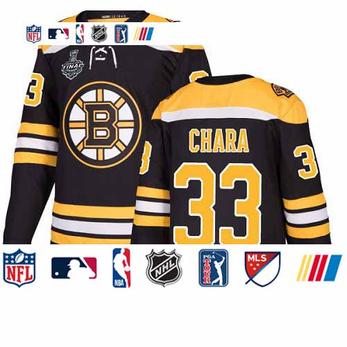 Personalized Bruins #33 Zdeno Chara Black Home Authentic Stanley Cup Final Bound Stitched Hockey Jersey