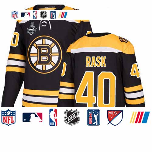Personalized Bruins #40 Tuukka Rask Black Home Authentic Stanley Cup Final Bound Stitched Hockey Jersey