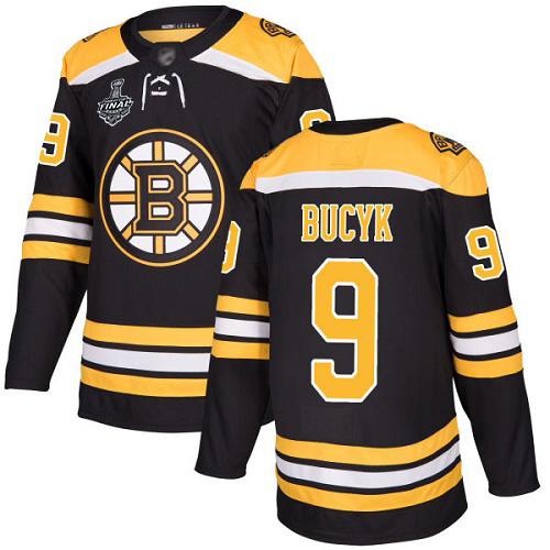 Personalized Bruins #9 Johnny Bucyk Black Home Authentic Stanley Cup Final Bound Stitched Hockey Jersey
