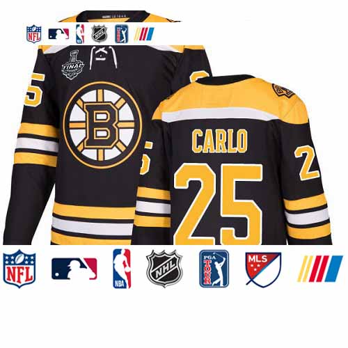 Personalized Bruins #25 Brandon Carlo Black Home Authentic Stanley Cup Final Bound Stitched Hockey Jersey