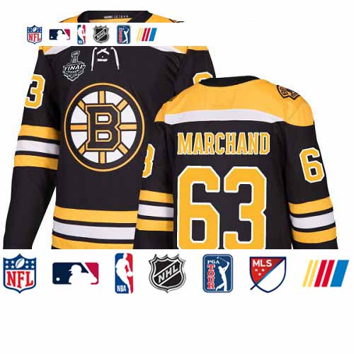 Personalized Bruins #63 Brad Marchand Black Home Authentic Stanley Cup Final Bound Stitched Hockey Jersey