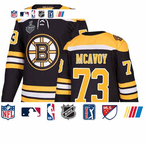 Personalized Bruins #73 Charlie McAvoy Black Home Authentic Stanley Cup Final Bound Stitched Hockey Jersey