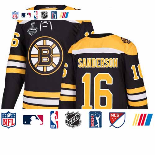 Personalized Bruins #16 Derek Sanderson Black Home Authentic Stanley Cup Final Bound Stitched Hockey Jersey