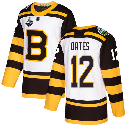 Personalized Bruins #12 Adam Oates White Authentic 2019 Winter Classic Stanley Cup Final Bound Stitched Hockey Jersey
