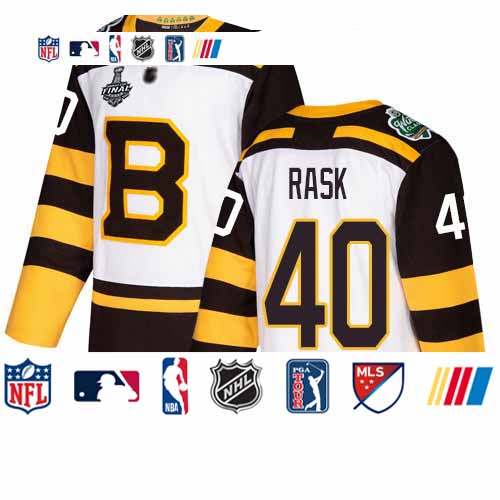 Personalized Bruins #40 Tuukka Rask White Authentic 2019 Winter Classic Stanley Cup Final Bound Stitched Hockey Jersey