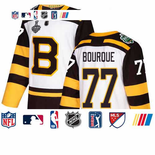 Personalized Bruins #77 Ray Bourque White Authentic 2019 Winter Classic Stanley Cup Final Bound Stitched Hockey Jersey