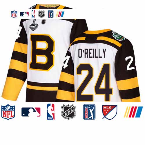 Personalized Bruins #24 Terry O’Reilly White Authentic 2019 Winter Classic Stanley Cup Final Bound Stitched Hockey Jersey