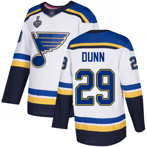 Personalized Blues #29 Vince Dunn White Road Authentic Stanley Cup Final Bound Stitched Hockey Jersey